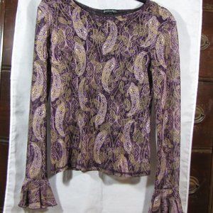 Jessica Max Paisley Long Sleeve Shirt Purple